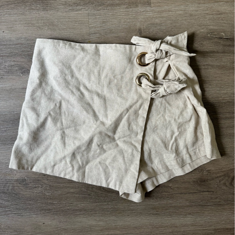 AKIRA Cream Skirt with Gold Accents